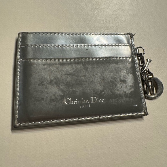 Dior Gray Embossed Card Holder - Picture 2 of 3